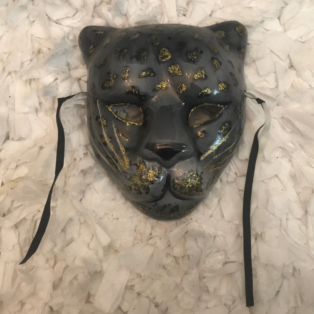 Painted ceramic cat mask